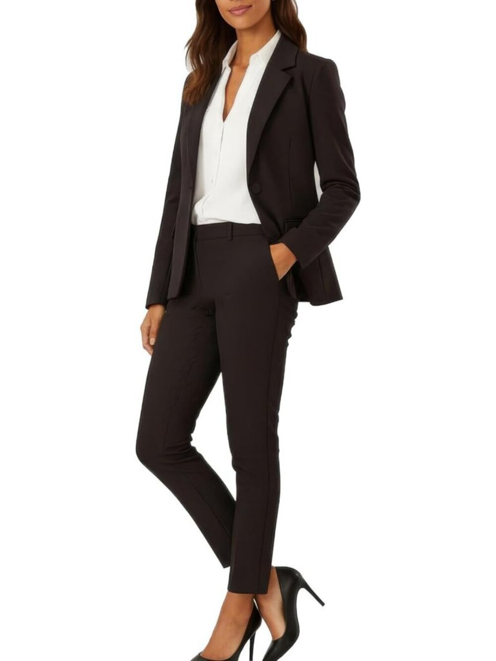 Chic Women's Two Piece Blazer & Pants Set - Stylish Professional Work Outfit